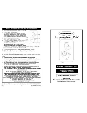 Redring Expressions S Installation And User Manual Manualzz