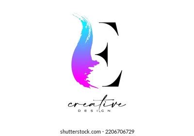 Brush Letter E Logo Desgn Artistic Stock Vector Royalty Free