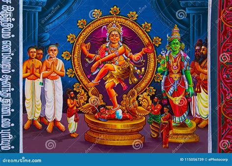 Colorful Paintings on the Ceiling of Nataraja Temple, Chidambaram ...