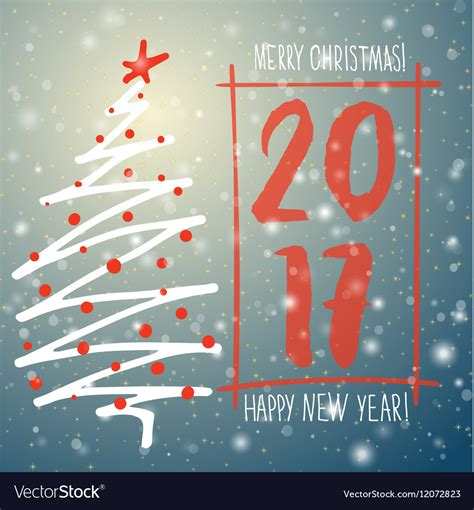 Holiday Hand Drawn Sketch Christmas And New Year Vector Image