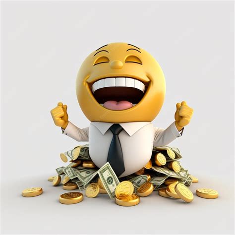 Rich 3d Happy Emoji Dólares Monedas Archivo Psd Premium