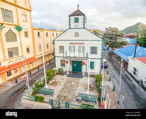 Philipsburg St Maarten January Aerial View Of The Courthouse On