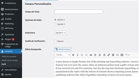 Agregar Campos Personalizados Al Perfil De Usuario Sin Plugins