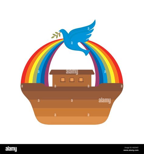 Logo of Noah's Ark. Rainbow - a symbol of the covenant. Dove with a ...