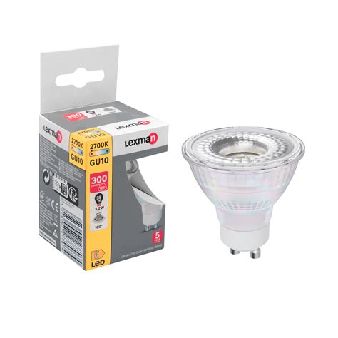 Ampoule Led R Flecteur Gu Lm W Blanc Chaud Lexman