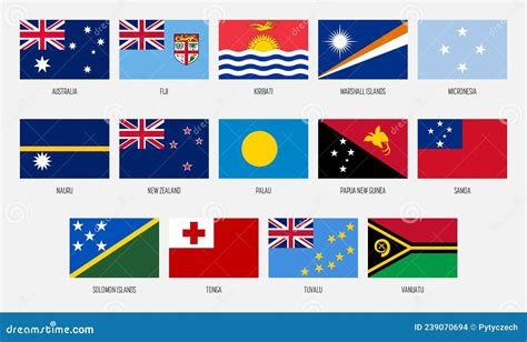 Oceania Flag Map Vector Illustration | CartoonDealer.com #48901758