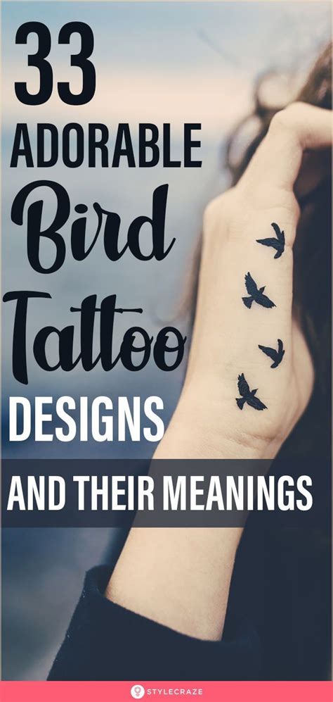 A Woman S Arm With Birds On It And The Words 33 Adorable Bird Tattoo