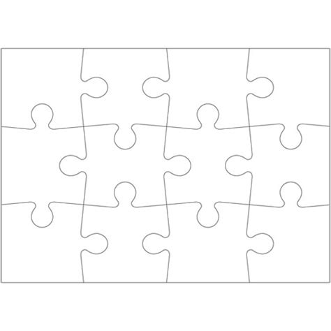 12 Piece Puzzle Template Free