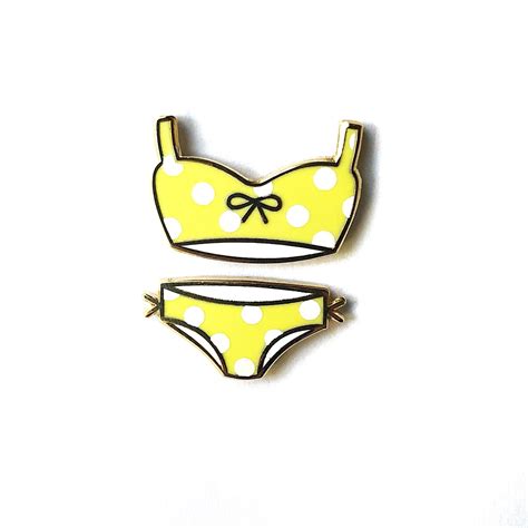 Yellow Polka Dot Bikini Enamel Pin Etsy