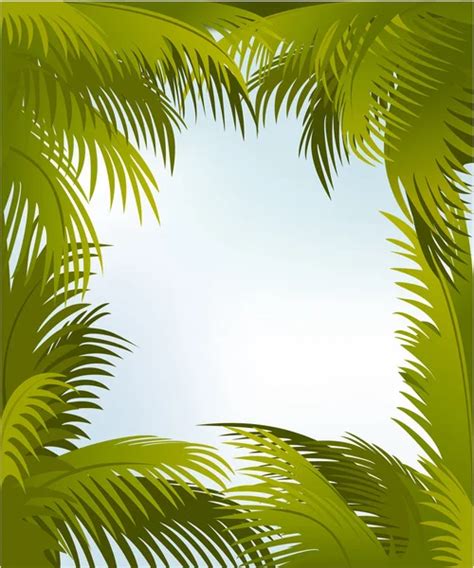 Sukkot Palm Tree Leaves Frame Palm Leaf Frame Palm Branch Leaves