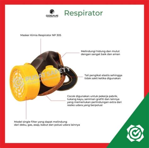 Jual Masker Chemical Respirator Single Np Pusat Safety