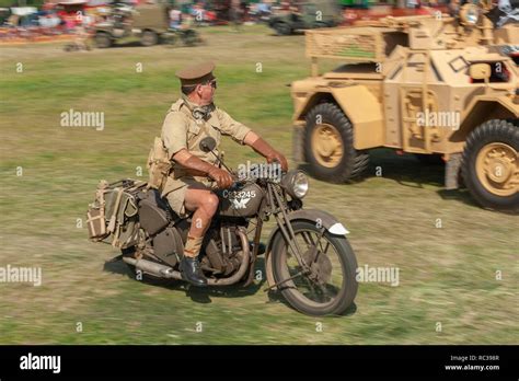 Vintage British Army Matchless G3 350cc Motorcycle At Preston Steam