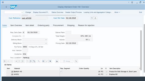 Sap Sales Order Types