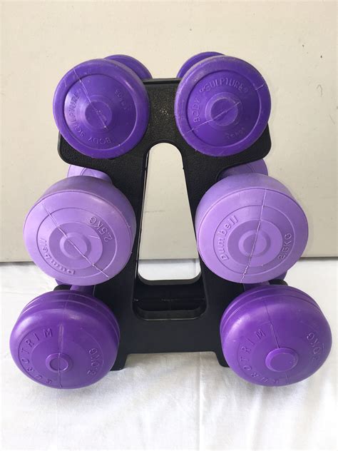 Purple Plastic Dumbbells Pairs