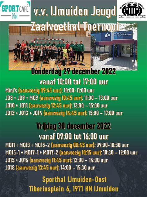 Zaalvoetbaltoernooi V V IJmuiden Jeugd Op 29 30 December 2022 Een