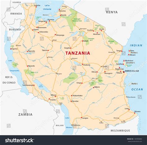 Tanzania And Zanzibar Map: Over 1,096 Royalty-Free Licensable Stock ...