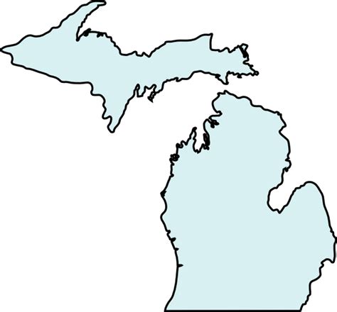 Michigan Mapclean Teal Clip Art At Vector Clip Art Online