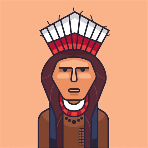 Premium Vector Vector Illustration Of Cute Red Indian Cartoon