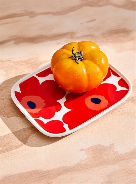 Unikko Red Flowers Rectangular Plate Marimekko Plates And Bowls Simons