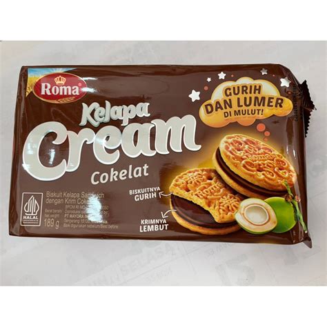 Jual Roma Kelapa Cream Cokelat Biskuit Kelapa Sandwich Dengan Krim