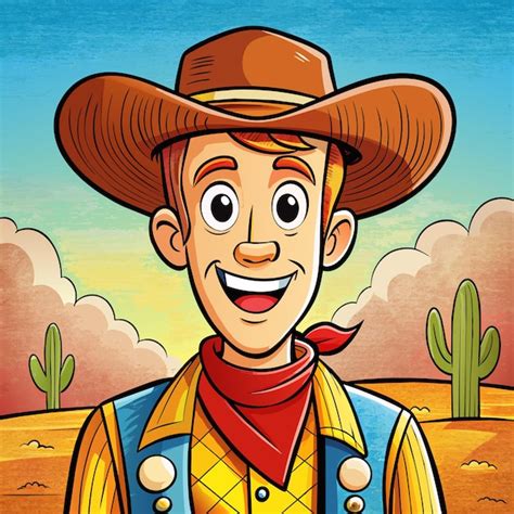 Um Desenho Animado De Um Cowboy Um Chap U De Cowboy E Um Chap U