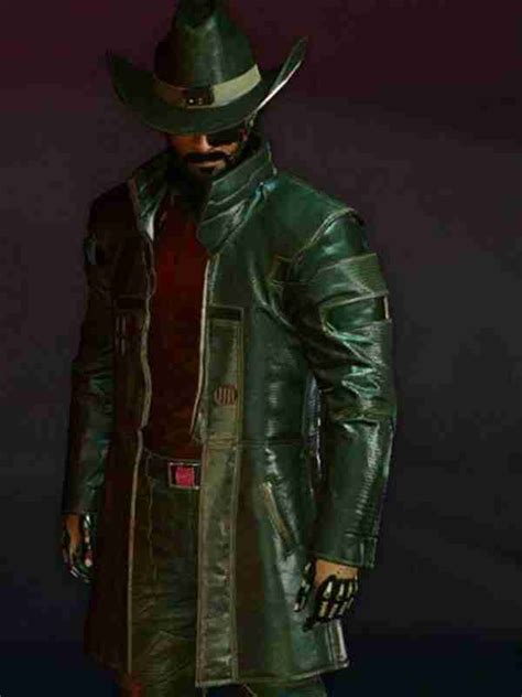 Cyberpunk 2077 Durable Brown Leather Coat The Movie Fashion