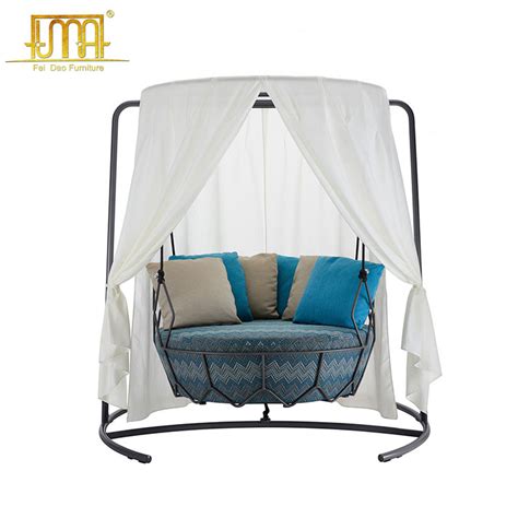 Metal Swing Set with Stand and Cloth Drapes - Feidao