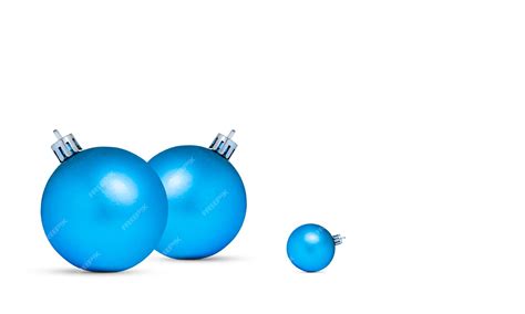 Premium Photo | Blue christmas baubles isolated on white background