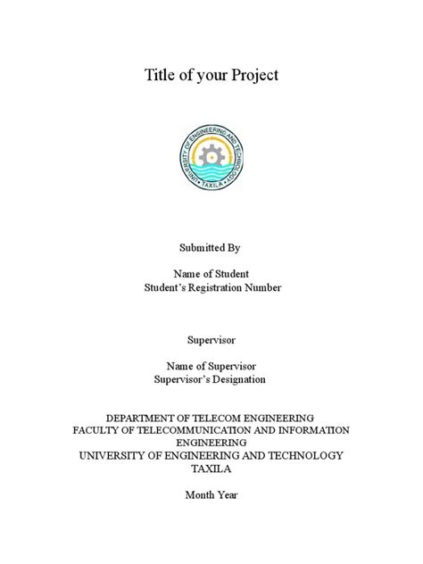 Format for Final Year Project Report | H.264/Mpeg 4 Avc | Times New ...