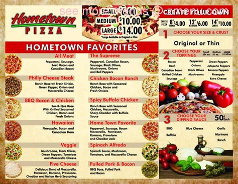 Menu at Hometown Pizza pizzeria, Amory