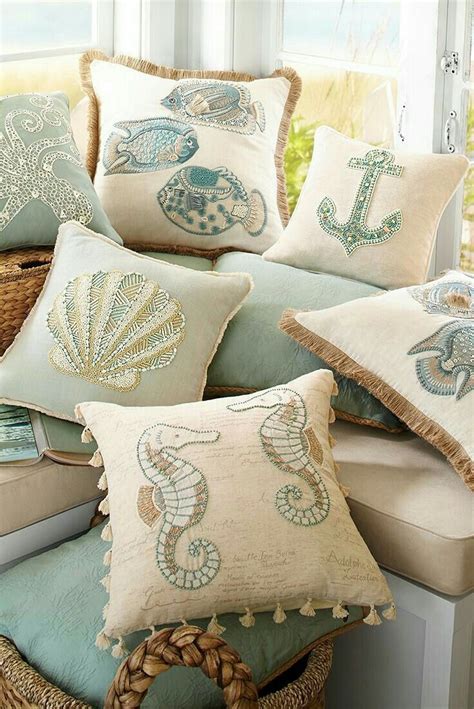 Coastal Pillows Beach House Decor Beach House Interior Coastal Pillows