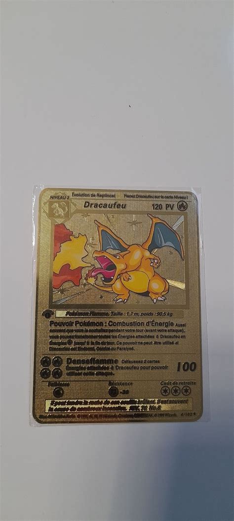 Carte Pokémon Dracaufeu Métal française Pokemon Beebs