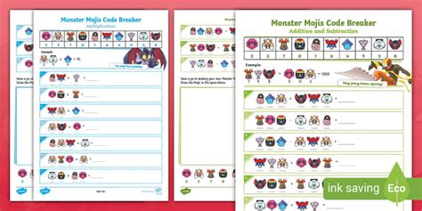 Monster Mojis Code Breaker Professor Feito Twinkl