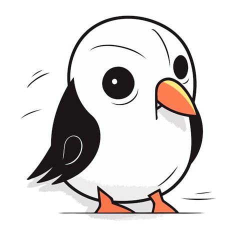 Un Doux Pingouin Isol Sur Un Fond Blanc Illustration Vectorielle