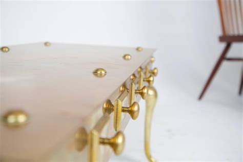 English Heavy Solid Brass Footman Bench Or Coffee Table Circa 1890 At 1stdibs