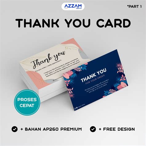 Jual Part Thank You Card Thanks Card Thankyou Card Thank You