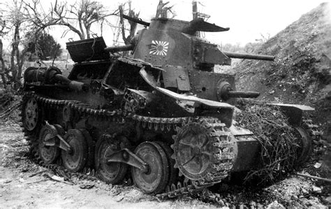 Destroyed Japanese Light Tank Type 95 Ha Go Saipan June 1944 Imperial