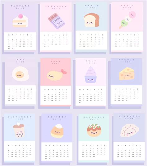 Cute 2023 Printable Calendars - Super Cute Kawaii!!