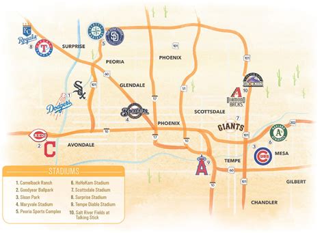 A Maricopa County road map of Cactus League teams : r/baseball