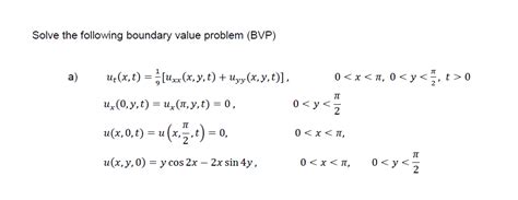 Solved Solve The Following Boundary Value Problem Bvp A Chegg