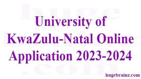 University of KwaZulu-Natal Online Application 2023-2024