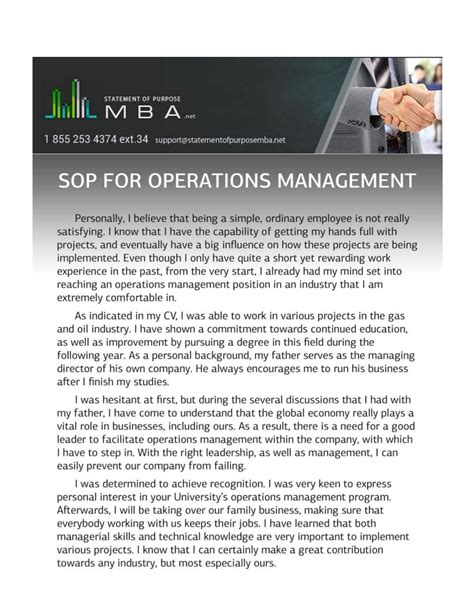 SOP For Operations Management Example