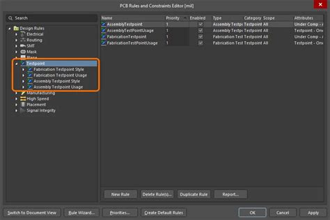 Testpoint Rule Types Altium Designer And Technical