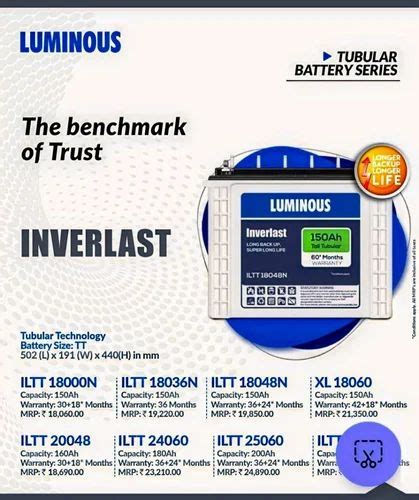 Luminous Iltt 18048 150ah Battery At Rs 14000 Luminous Inverter