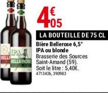 Promo Bière Bellerose 6 5 Ipa Ou Blonde chez Gamm vert iCatalogue fr