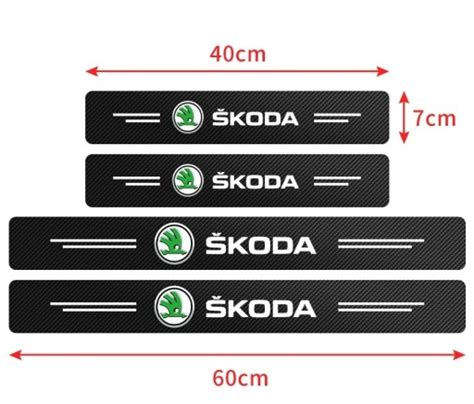 SKODA 4x NAKŁADKI NAKLEJKI FOLIA OCHRONNA NA PROGI za 45 90 zł z Dębica