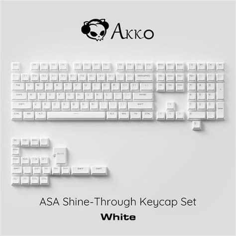 Set Keycap Akko Asa Shine Through White Xuy N Led Asa Profile