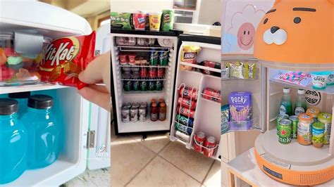 Mini Fridge Restock And Organize Tiktok Compilation Youtube