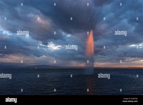 Light - and weather mood in Friedrichshafen at Lake Constance Stock Photo - Alamy