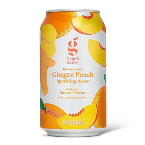 Ginger Peach Sparkling Water 8pk 12 Fl Oz Cans Good Gather